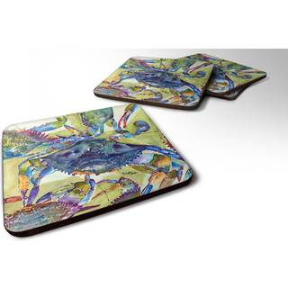 """" Caroline's Treasures 8512FC Crab Foam Coasters (Sæt på 4) 3,5 """" ""H X 3,5"" """" W Multicolor """"