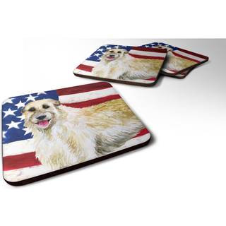 """" Caroline's Treasures Irish Wolfhound Patriotic Decorative Coasters Multicolor """"