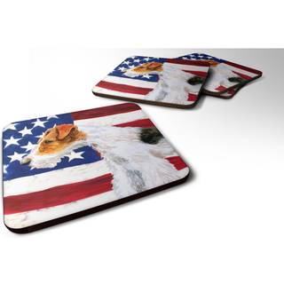 """" Caroline's Treasures Fox Terrier Patriotic Decorative Coasters multicolor """"