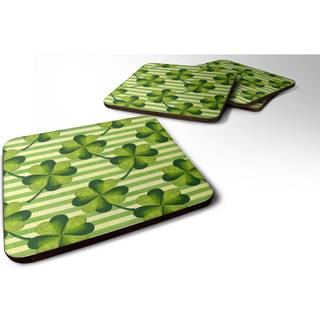 """" Caroline's Treasures Watercolor Shamrock Stripes Decorative Coasters 3.5 multicolor """"