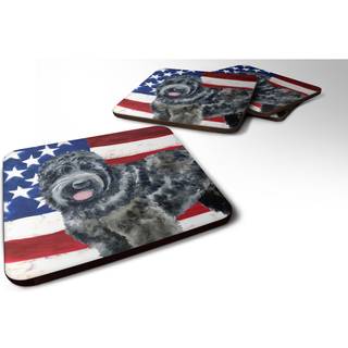 """" Caroline's Treasures Black Russian Terrier Patriotic Decorative Coasters multicolor """"