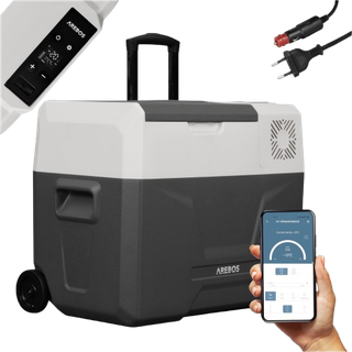 Arebos® Kompressorkøleboks med hjul 39L APP-styring USB-tilslutning ECO-tilstand Kulde- og varmefunktion