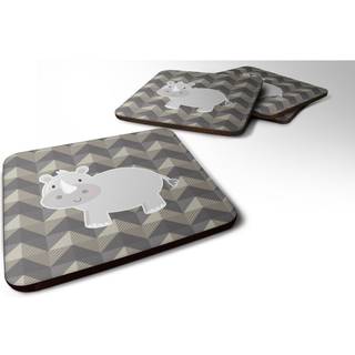 """" Caroline's Treasures Rhinoceros Foam Coaster Set på 4 3,5 multicolor """"