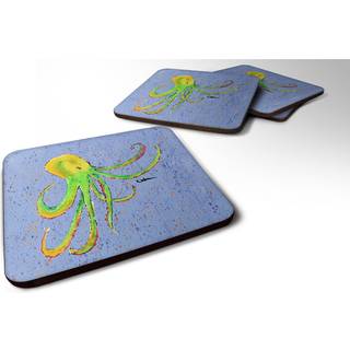 """" Caroline's Treasures 8524FC Octopus Foam Coasters (Sæt på 4) 3,5 """" ""H X 3,5"" """" W multicolor """"