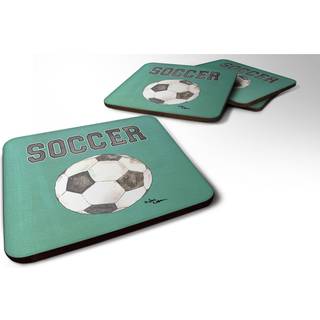 """" Caroline's Treasures 8484FC Soccer Foam Coasters (Sæt på 4) 3,5 """" ""H x 3,5"" """" W multicolor """"
