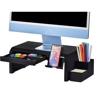 Bostitch Konnect Justerbar skærmstiger med skuffe mobiltelefonstativ og blyantholder bærbar status til skrivebord 4 højde niveauer Kabelstyring &