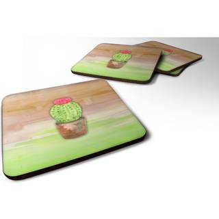 """" Caroline's Treasures Cactus Green og Brown Watercolor Decorative Coasters 3.5 Multicolor """"