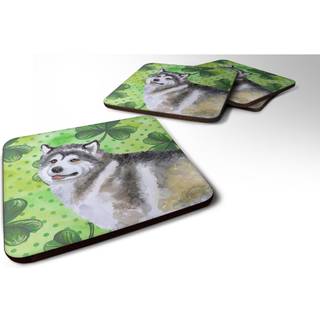 """" Caroline's Treasures Alaskan Malamute St Patrick's Decorative Coasters Multicolor """"