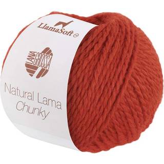 Lana Grossa Natural Lama Chunky 04 Rustorange Indhold:100% baby lamauld Vægt/Længde: 50 g = ca. 70 meter Anbefalede pinde: 5.5-6 mm Strikkefasthed: 10 x 10 cm = 18 m x 23 p Vask:Håndvask / Tørres fladt.