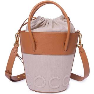 Coccinelle Myrtha Canvas Bucket taske beige/brun