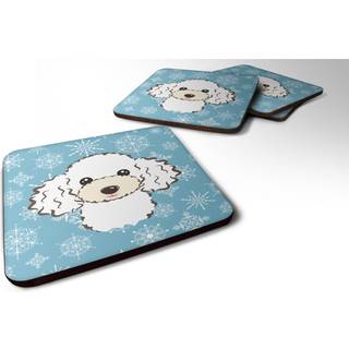 """" Caroline's Treasures BB1691FC Snowflake White Poodle Foam Coasters (sæt af 4) 3.5 """" """" Multicolor """"