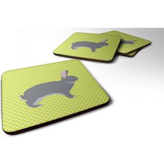 """" Caroline's Treasures Giant Chinchilla Rabbit Green Decorative Coasters 3.5 multicolor """"