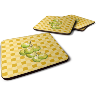 """" Caroline's Treasures White Grapes on Basketweave Decorative Coasters 3.5 multicolor """"