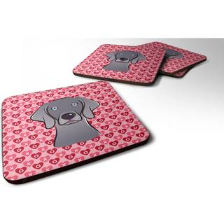 """" Caroline's Treasures Weimaraner Hearts Foam Coaster Set på 4 3,5 multicolor """"