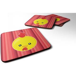 """" Caroline's Treasures Chicken Face Foam Coaster Set på 4 3,5 multicolor """"