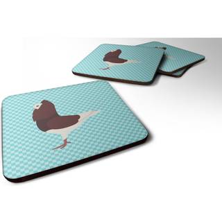 """" Caroline's Treasures Capuchin Red Pigeon Blue Check Dekorative Coasters 3.5 Multicolor """"
