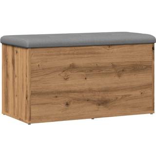 opbevaringsbænk håndlavet eg 82x42x45 cm konstrueret træ