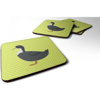 """" Caroline's Treasures Blue Swedish Duck Green Decorative Coasters 3.5 Multicolor """"