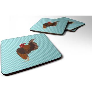 """" Caroline's Treasures Malaysian Serama Chicken Blue Check Decorative Coasters 3.5 multicolor """"