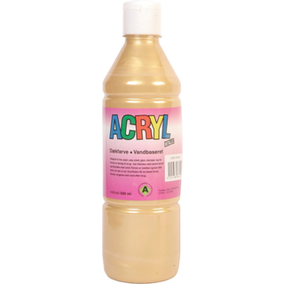 Akrylmaling - metallic 500ml - guld - 1 stk