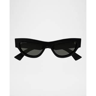Gucci Kvinde GG1834S 001 Solbriller Acetat Sort Grå Cat Eye
