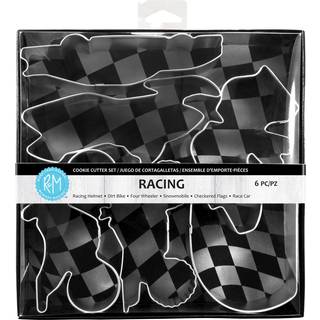 R&M International 2021 Racing Cookie Cutters 6-Piece Set Silver