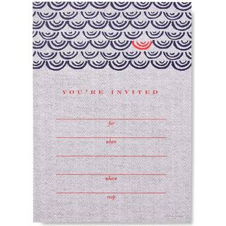 Gartner Studios Gray Herringbone Invitationer 10 t?ller