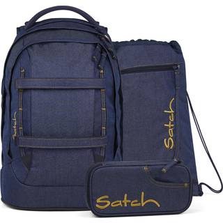 Satch Pack Schulrucksack Set Denim Blue