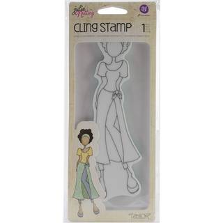 Prima Marketing 415361 Mixed Media Doll Cling Rubber Stamps Taylor med wrap nederdel