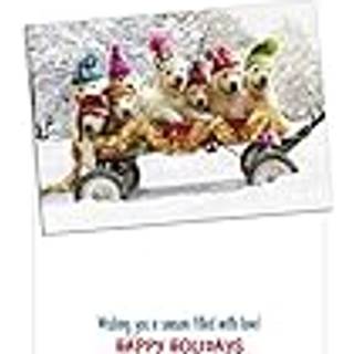 Avanti Press julekort med konvolutter Lille r?d vogn fuld af hvalpepakke p? 10 703412