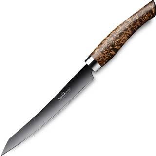 Nesmuk Janus Slicer 16 cm - Niobstahl mit DLC-Beschichtung - Griff Karelische Maserbirke - Braun,Silber