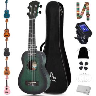 Aodsk ukulele til begyndere Uke Starter Bundle Kit 21 tommer ukelele med gratis gig taske rem Professionel akustisk soprano ukelele Four String W