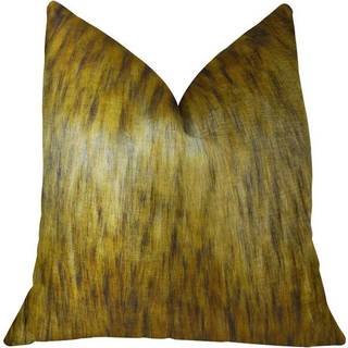 Plutus Brands Golden Wolf Throw Pillow 20 """" X 20 """" Light & Dark Brown