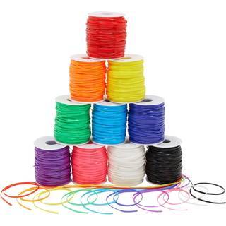 Juvale 50 meter hver lanyard streng gimp -streng i 10 forskellige farver til armb?nd Anklets halsk?der boondoggle n?glering plastik snor til kuns