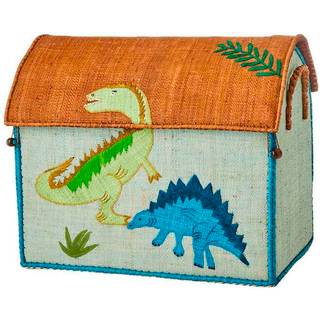 Rice kurvehus til opbevaring Dinosaur Mellem - grøn og blå dinosaur