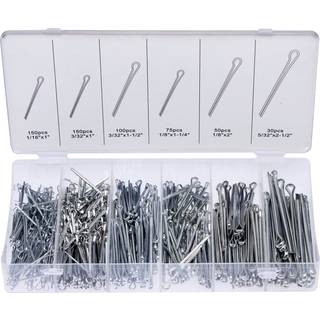 Neiko 50454A Cotter Pin Sortment | 555 stykke | Zinkbelagt premiumkvalitet | Stålpladet Pin Fastener klip | Lige hårnåle | Holder stifter eller s