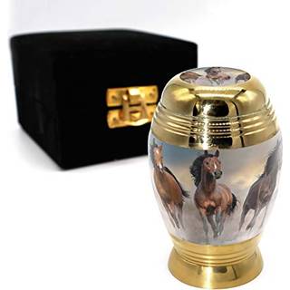 Vilde heste Personaliseret kremeringsurn til voksne - håndlavet dekorativ urn til menneskelig aske