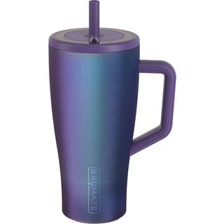 Brate Era 30 oz tumbler med håndtag og halm | 100% lækagesikker isoleret tumbler med låg og halm | Lavet af rustfrit stål | Cup Holder Venlig bas