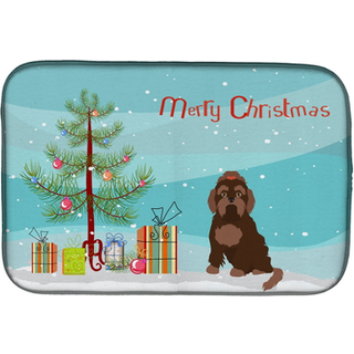 """" Caroline's Treasures Brown Russian Tsvetnaya Bolonka Lap Dog Christmas Tree Dish-Drying-Mats 14 X 21 Multicolor """"
