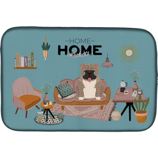"""" Caroline's Treasures Gray Brindle English Bulldog Sweet Home Dish-Drying-Mats 14 X 21 Multicolor """"