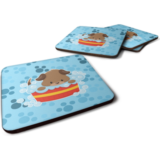 """" Caroline's Treasures hvalp, der tager et badeskum coaster -sæt på 4 3,5 flerfarvet """"