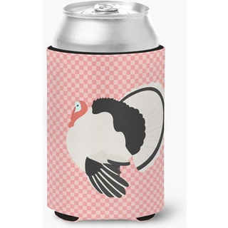 """" Caroline's Treasures Royal Palm Turkey Pink Check Decorative Can Hugger Multicolor """"