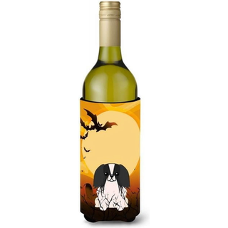""""Caroline's Treasures BB4371LITERK Halloween Pekingeser Sort hvidvin Flaske Drik Isolator Hugger 750ml Multicolor""""
