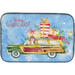 """" Caroline's Treasures CK2403DDM Merry Christmas Cavapoo Dish-Drying-Mats 14x21 Multicolor """"