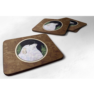 """" Caroline's Treasures SS8470FC Starry Night Great Pyrenees Foam Coasters Set p? 4 (S?t p? 4) 3.5 """" ""H X 3,5"" """" ""W Multicolor"" ""