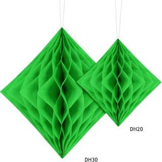 Honeycomb Diamant Limegrøn 30 cm – Perfekt til festlig loft- eller træudsmykning