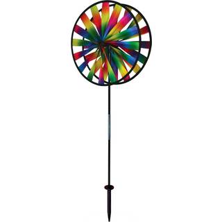 I brisen 2719 kalejdoskop dobbelthjulspinner - farverig vindspinner til din have og have
