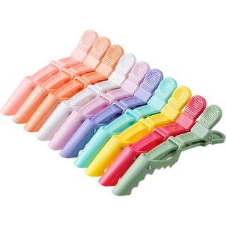 10 stk/s?t flerfarvet krokklip gennemsigtigt plastfris?r klip h?rstyling sektion Barrettes professionel ikke-slip alligator clips salon DIY tilbe