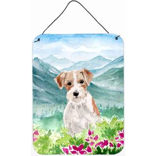 """" Caroline's Treasures Mountian Flowers Jack Russell Terrier Door Hanging Prints Wall-Decor multicolor """"