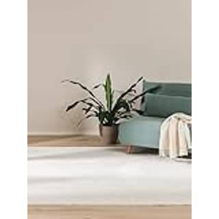 COZY Creme Pels Tæppe - Rektangulær / 60x120 cm / Hvid